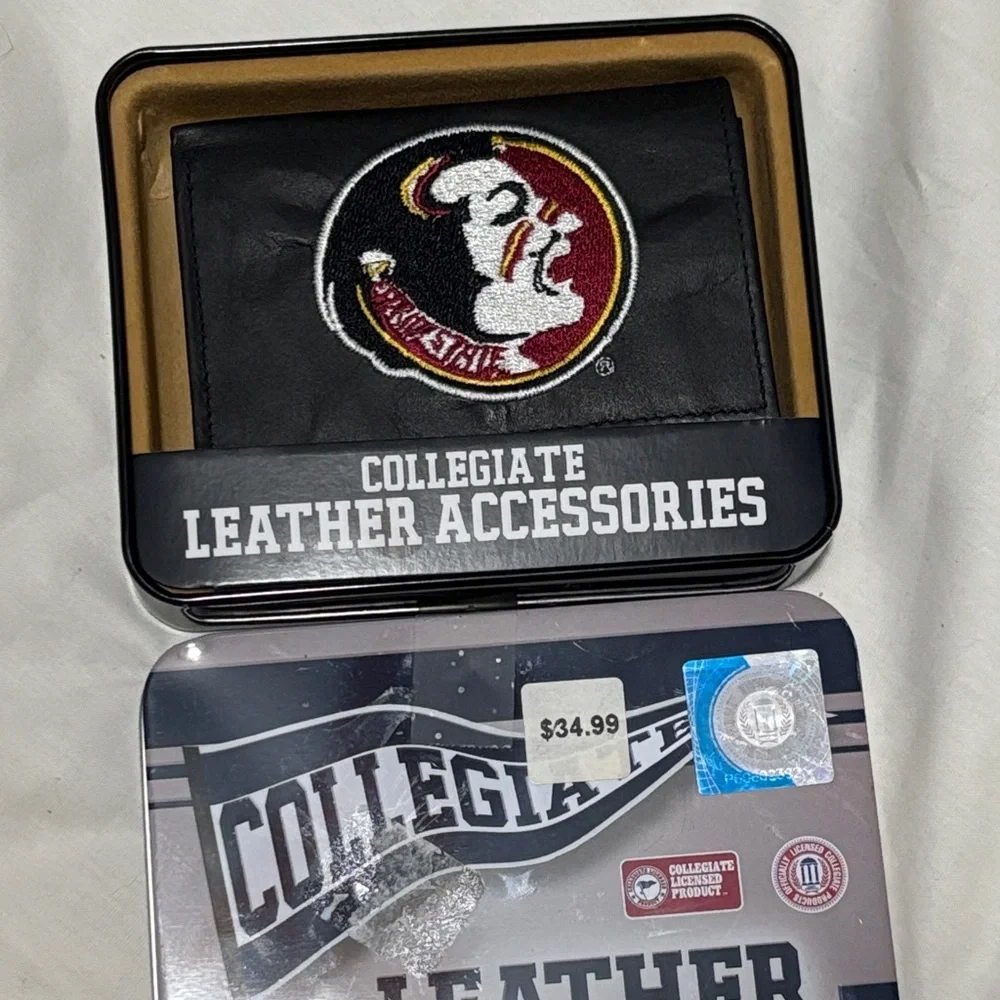 Florida State Seminoles NCAA Embroidered Leather Tri-fold Wallet